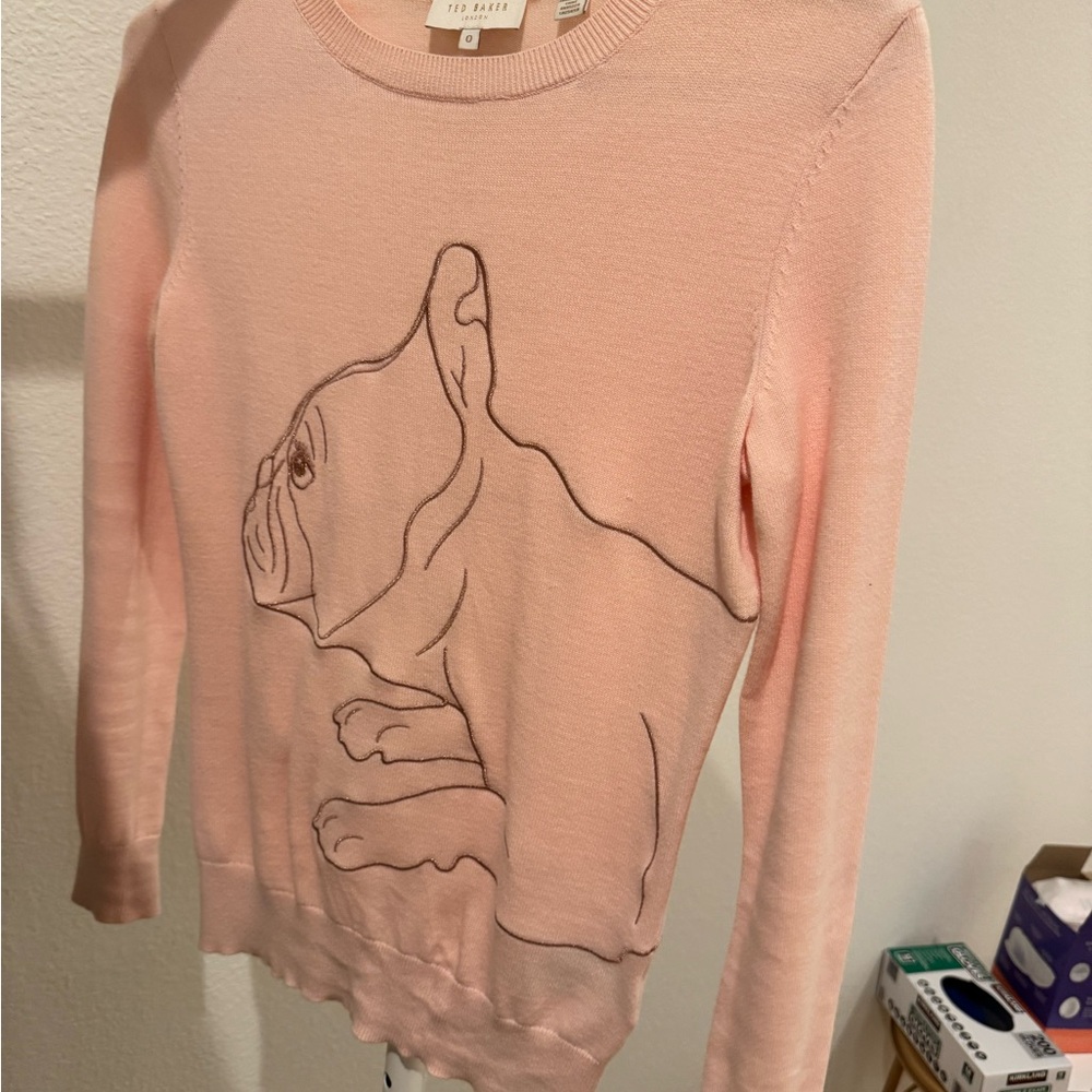 Ted Baker Blush Bulldog Long Sleeve Top